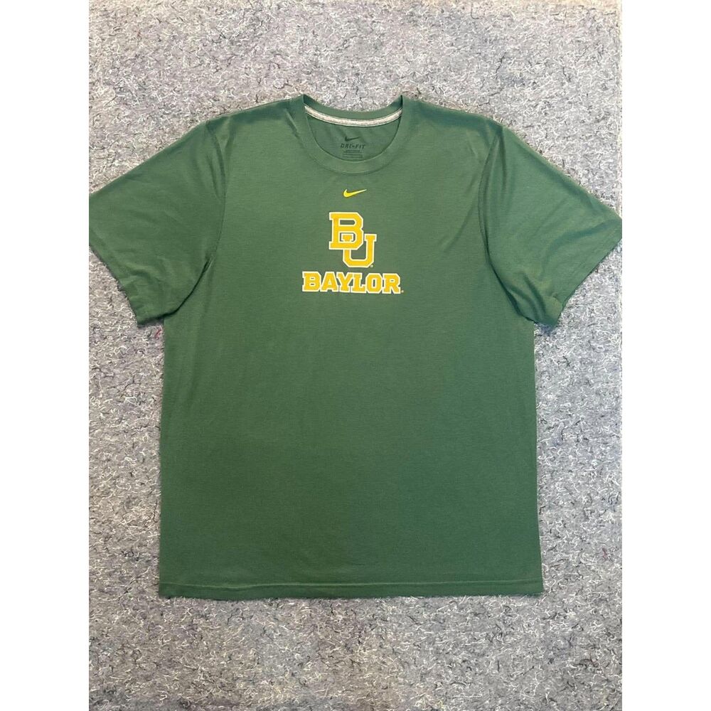 Nike Dri-FIT Baylor University Bears Green Gold Men’s Large T-Shirt